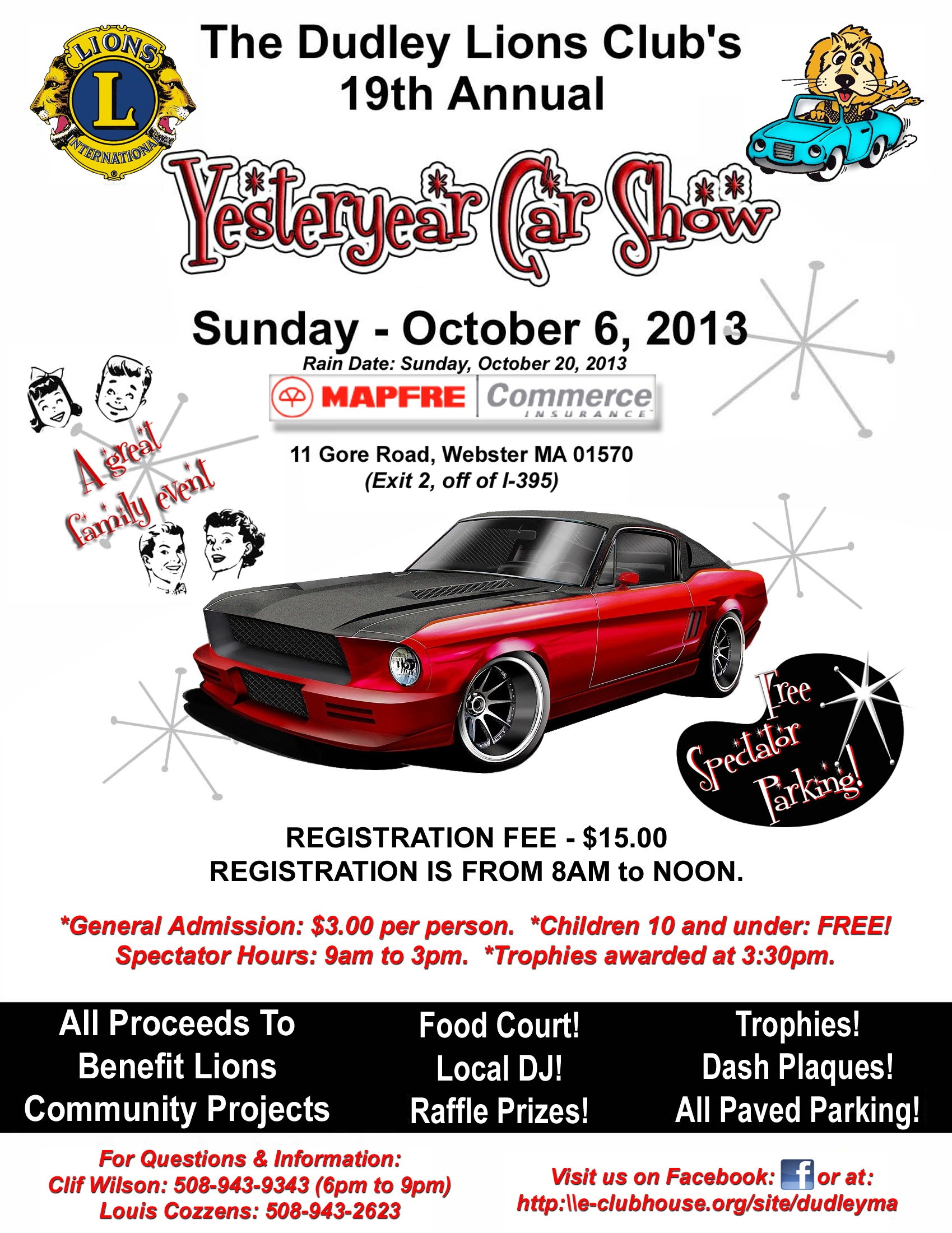 2013 Dudley Lions Club car show poster