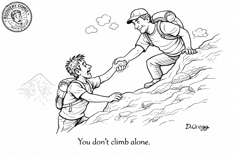 Recovery Comix You Don’t Climb Alone