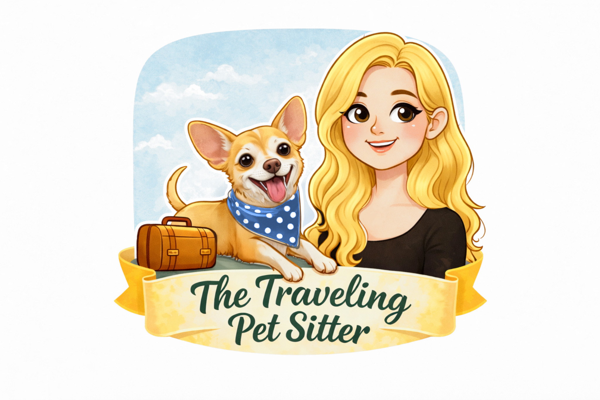 The Traveling Pet Sitter logo design