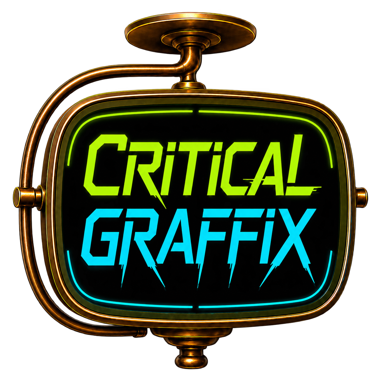 Critical Graffix retro display hero emblem