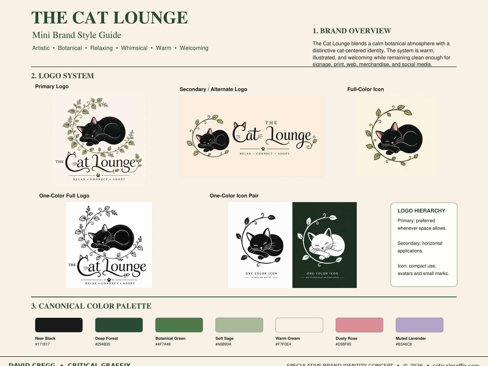 The Cat Lounge brand identity guide